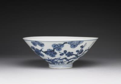 图片[2]-Bowl with pine, bamboo and plum decoration in underglaze blue, Ming dynasty, Yongle reign (1403-1424)-China Archive